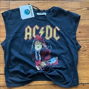 Daydreamer Womens Black ACDC Graphic Top